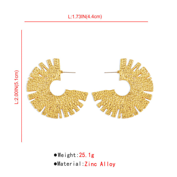 C-Shaped Textured Earrings