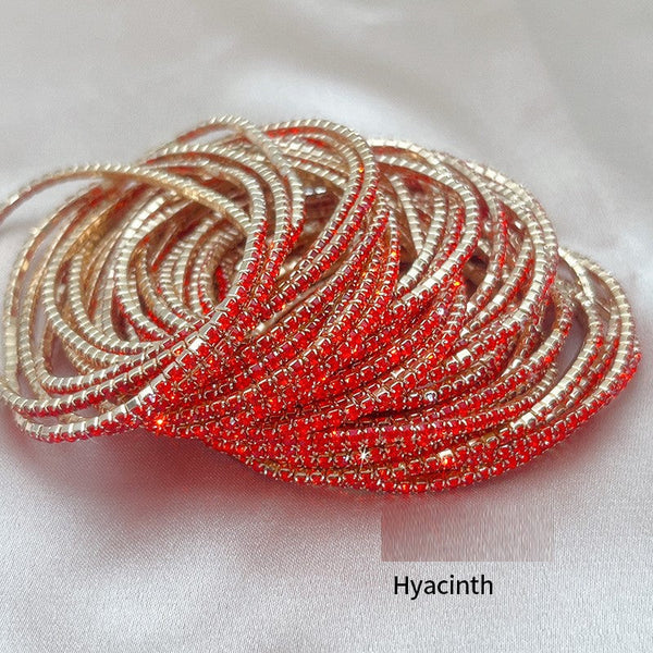 2mm Single Row S6 Rhinestone Elastic Bracelet