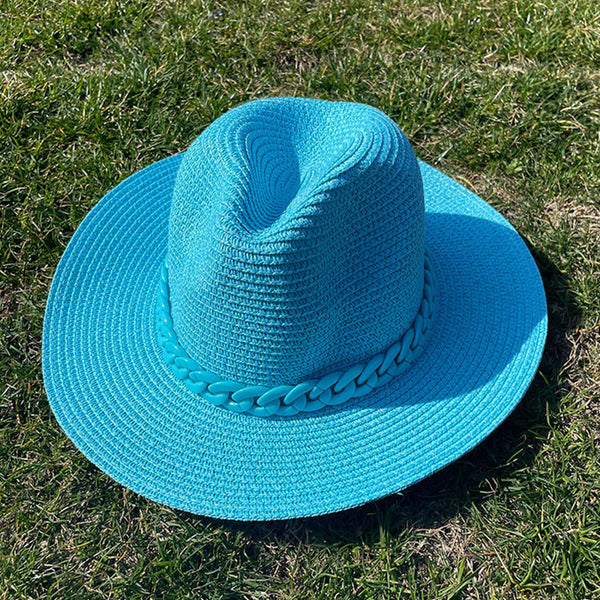 Colored Chain Straw Sun Hat