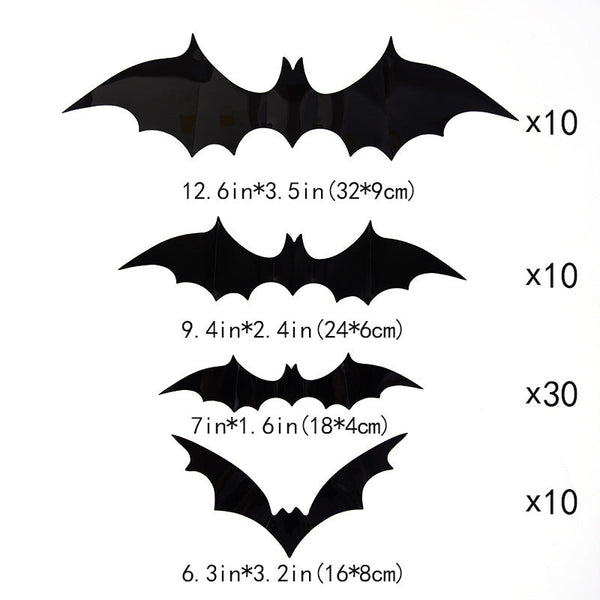 12 Pcs 3D Bats Decoration