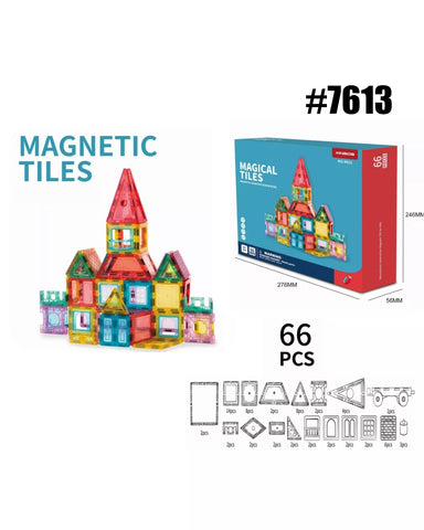 66 Pcs Magnetic Tiles Toy