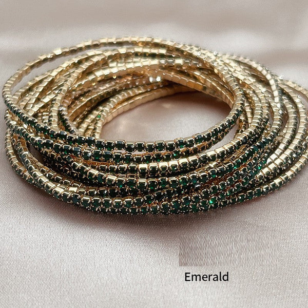 2mm Single Row S6 Rhinestone Elastic Bracelet