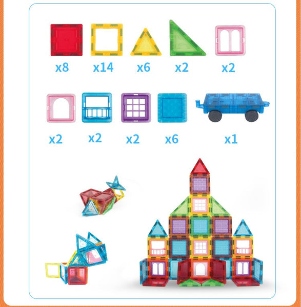 45 Pcs Magnetic Tiles Toy