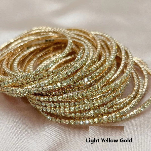 2mm Single Row S6 Rhinestone Elastic Bracelet