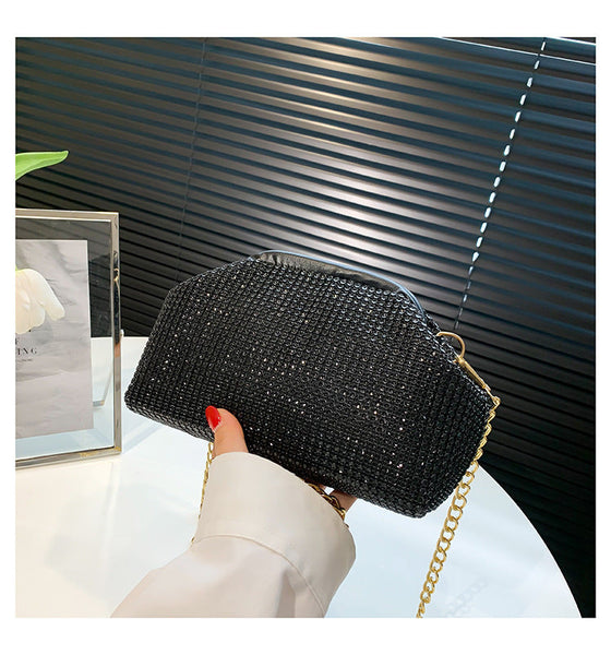 Diamante Shell Clutch Bag