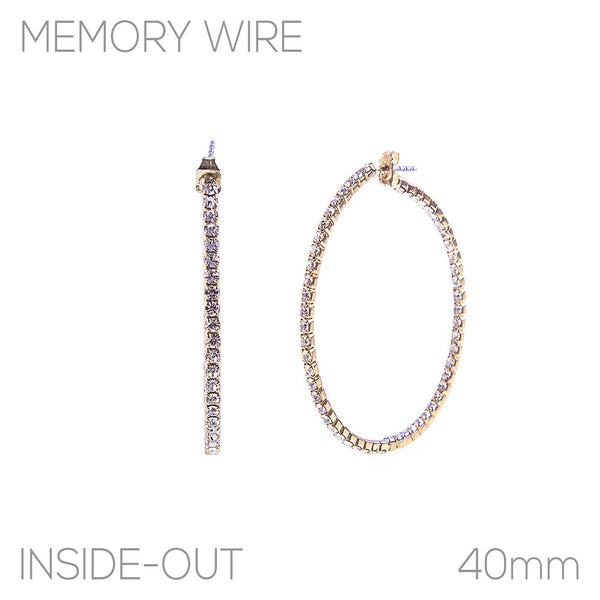 40mm Memory Wire Hoop Earrings