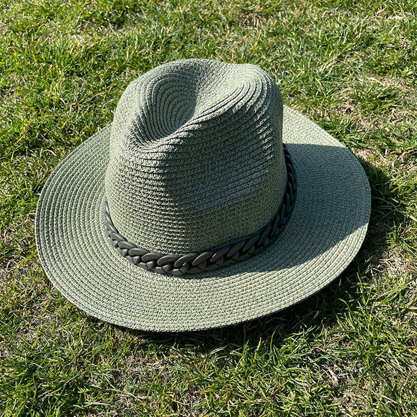 Colored Chain Straw Sun Hat