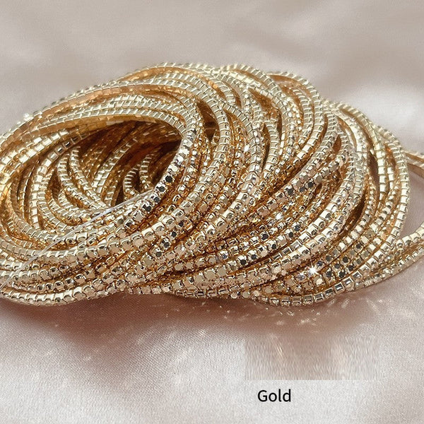 2mm Single Row S6 Rhinestone Elastic Bracelet