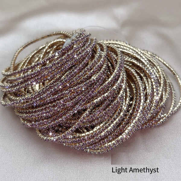 2mm Single Row S6 Rhinestone Elastic Bracelet