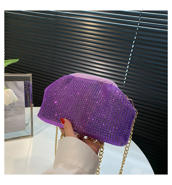 Diamante Shell Clutch Bag