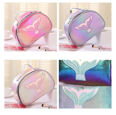 Memaid Tale Glitter Round Makeup Bag