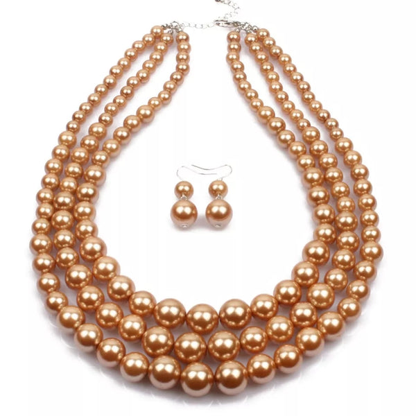 Pearl Chain and Earring set