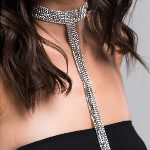 Tassel Rhinestone Choker