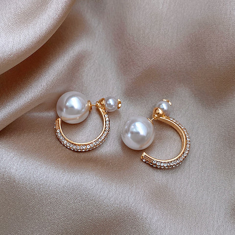 Zircon Pearl Stud Earring