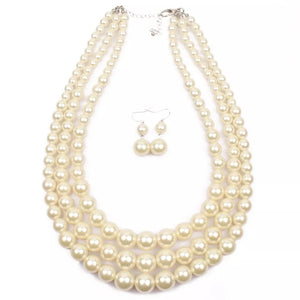 Pearl Chain and Earring set