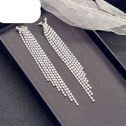 Long Dangle Rhinestone Earring