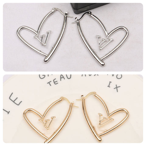 Heart LV Hoop Earrings