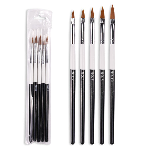 Pcs No.2/4/6/8/10 Nail Art UV Gel Acrylic Powder Powder Brush Set