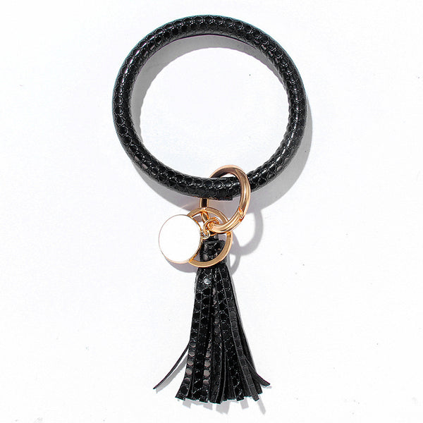 PU Leather Bracelet Keychain