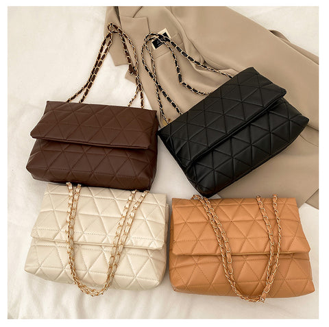 Women PU Leather Chain Strap Side Bag