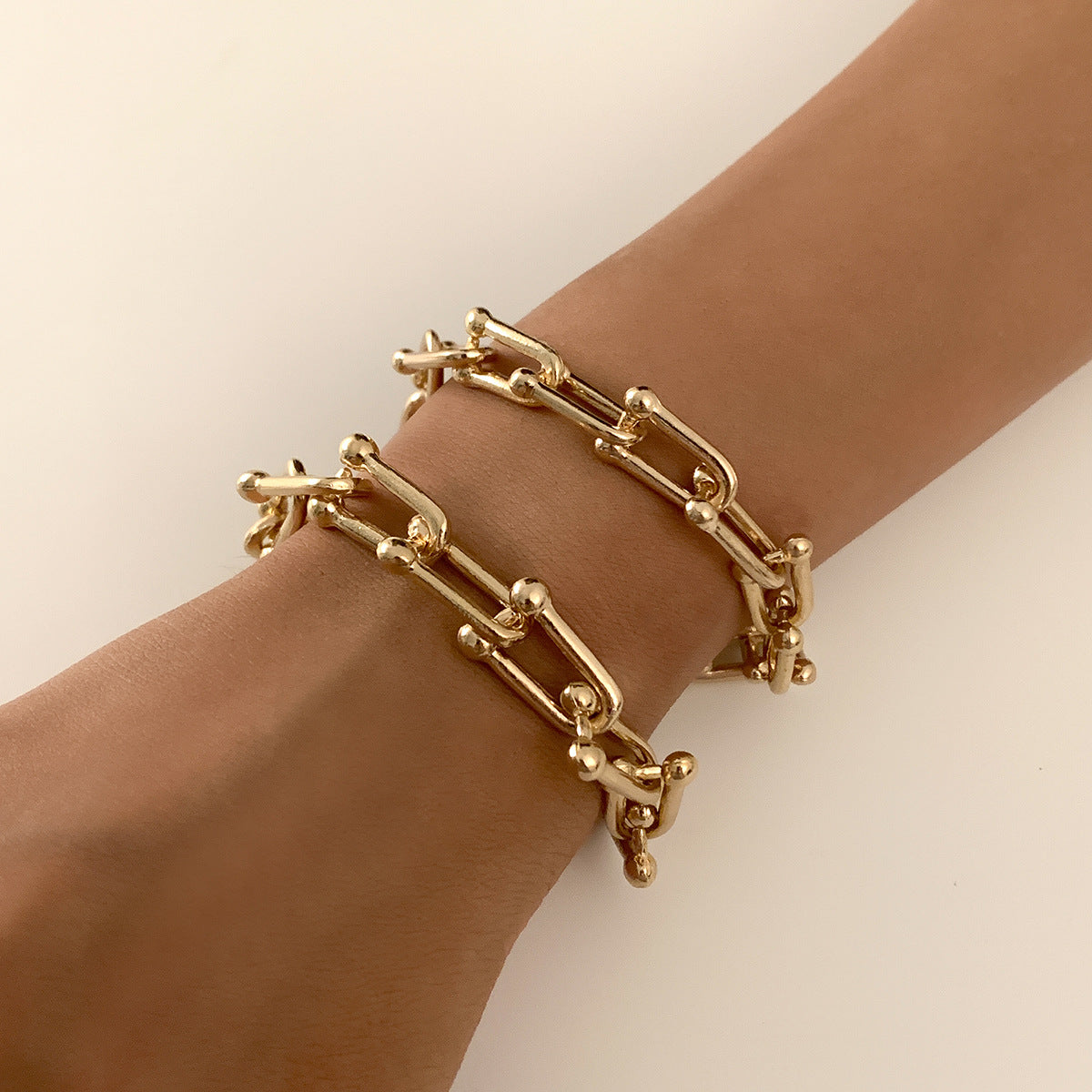 Layered T Link Bracelet