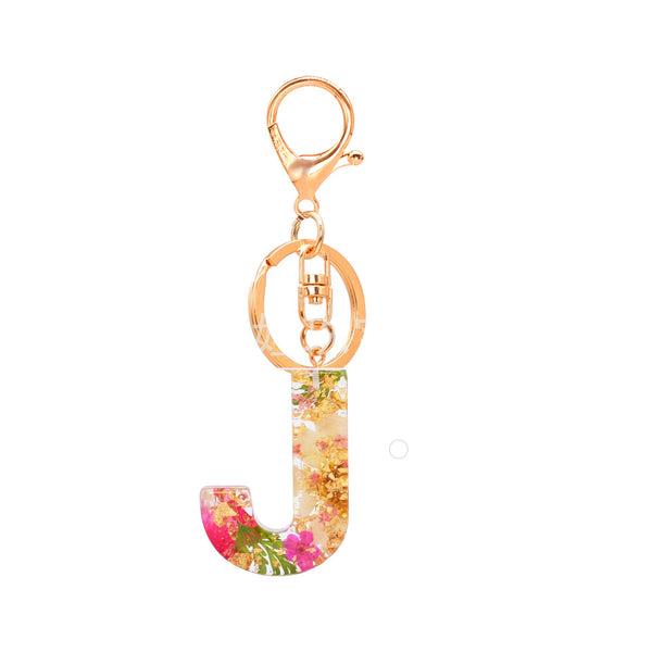 Petals Resin Initial Key Chain