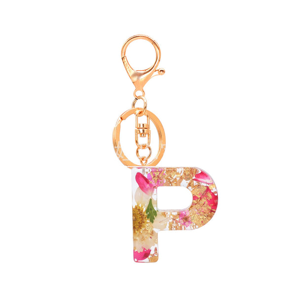 Petals Resin Initial Key Chain