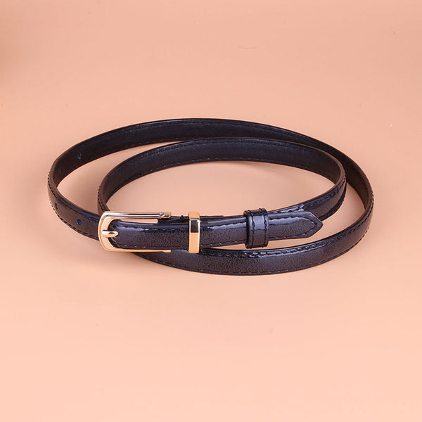 Thin Glossy PU Leather Belt