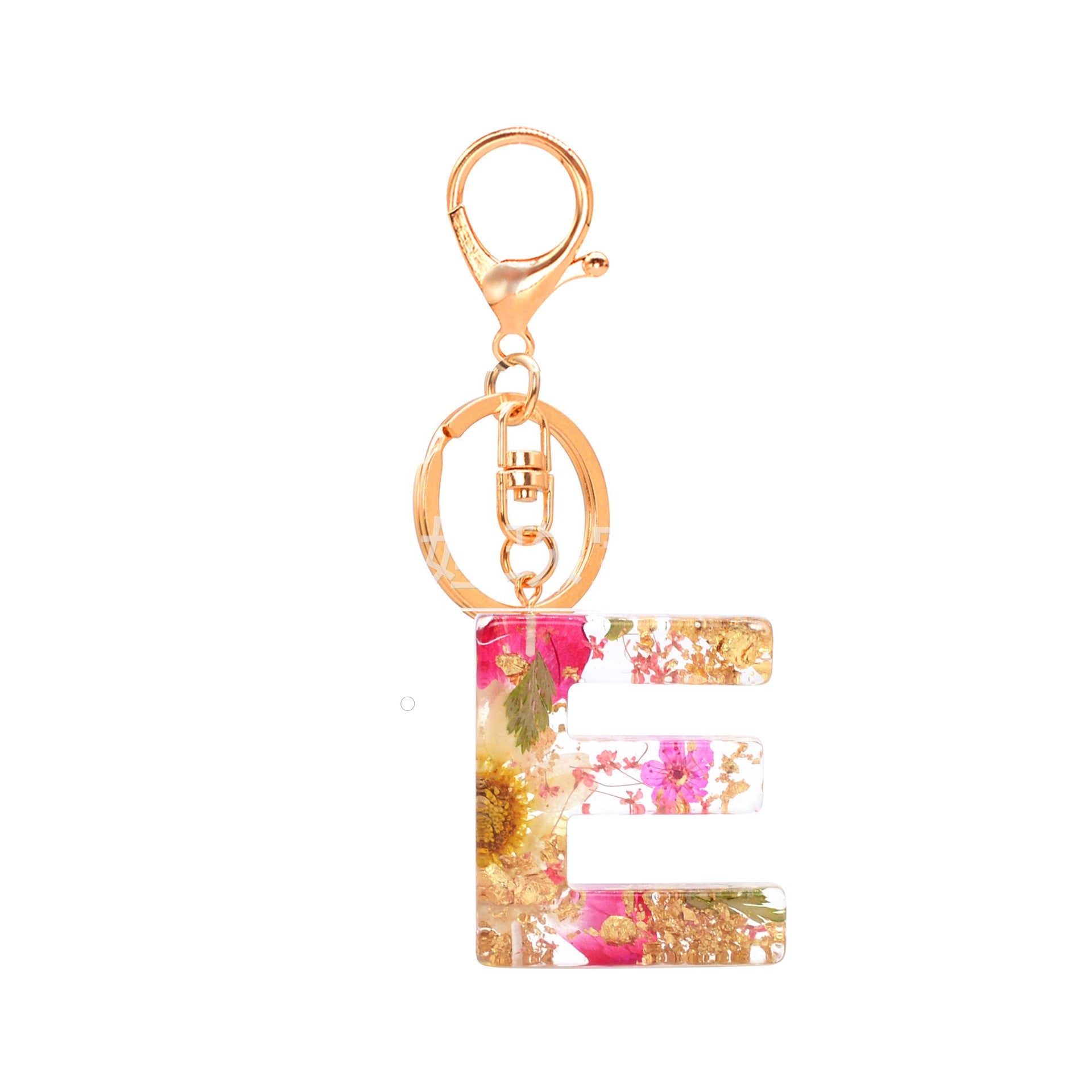 Petals Resin Initial Key Chain