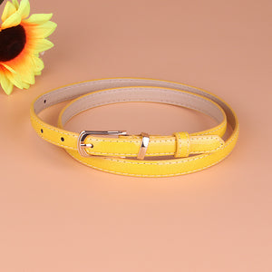 Thin Glossy PU Leather Belt