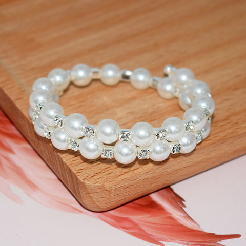 Pearl Rhinestone Multi-Layer Bracelet