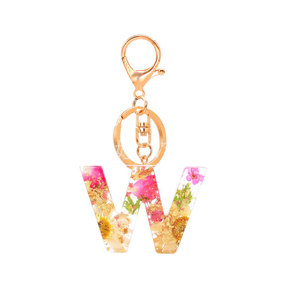 Petals Resin Initial Key Chain