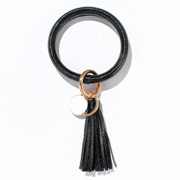 PU Leather Bracelet Keychain