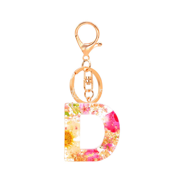 Petals Resin Initial Key Chain