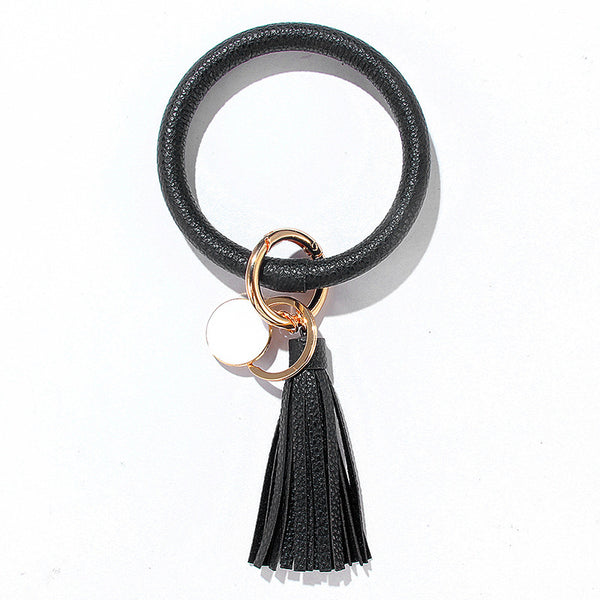 PU Leather Bracelet Keychain