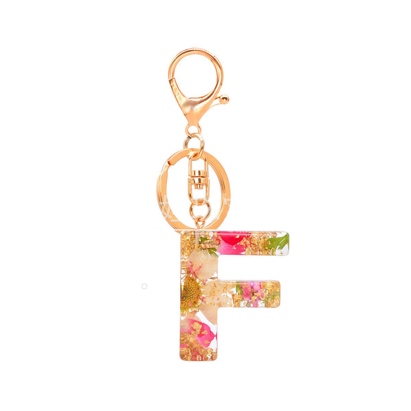 Petals Resin Initial Key Chain