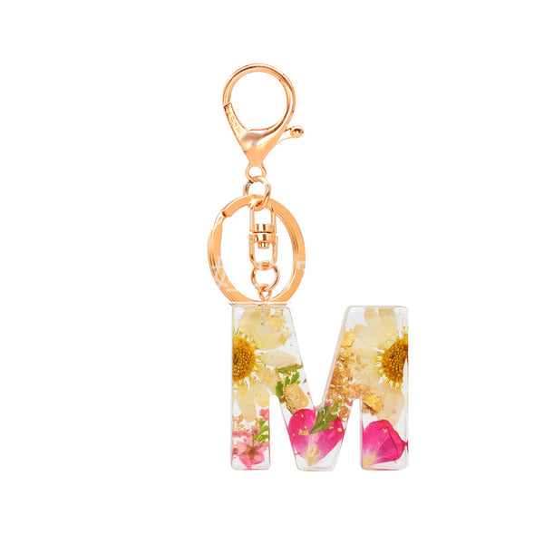 Petals Resin Initial Key Chain