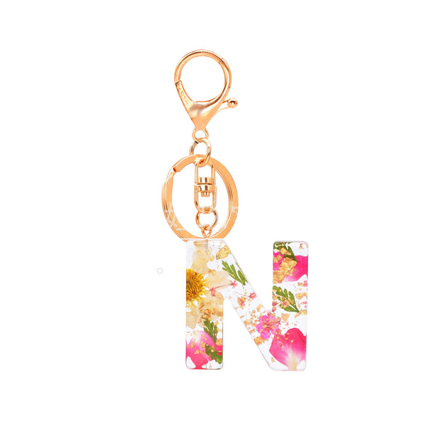 Petals Resin Initial Key Chain