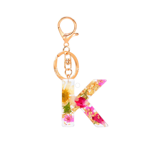 Petals Resin Initial Key Chain