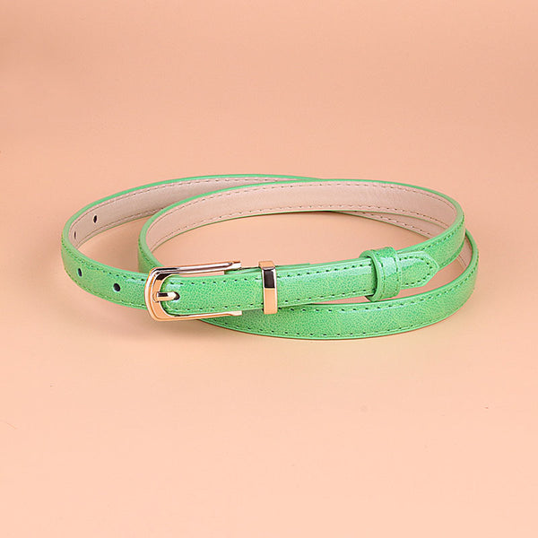 Thin Glossy PU Leather Belt