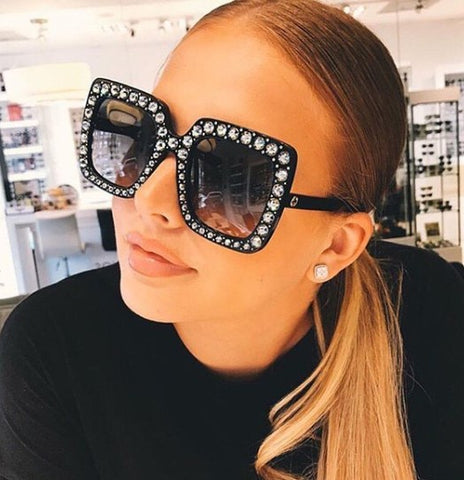 Crystal Diamond Oversized Sunglasses