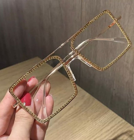 Small Diamanté Frame Sunglasses