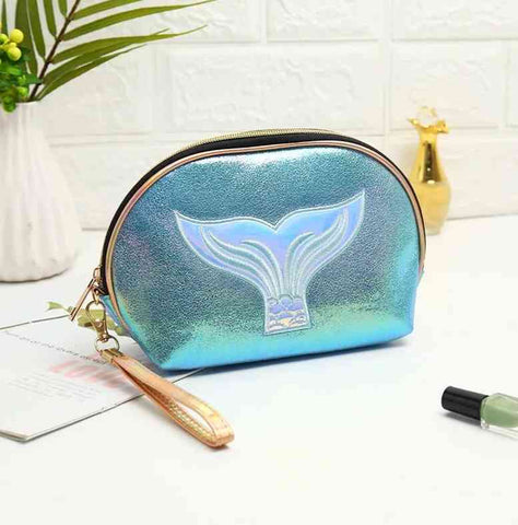 Memaid Tale Pattern Glitter Makeup Bag